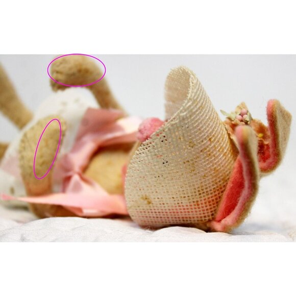 VTG 1971 Annalee Mobilitee Doll Girl Bunny Rabbit Easter Spring Bonnet Skirt - Picture 6 of 10